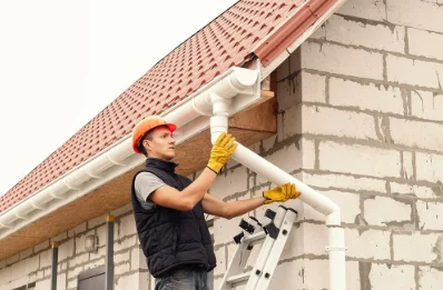 Pose et remplacement de gouttières au Grippon